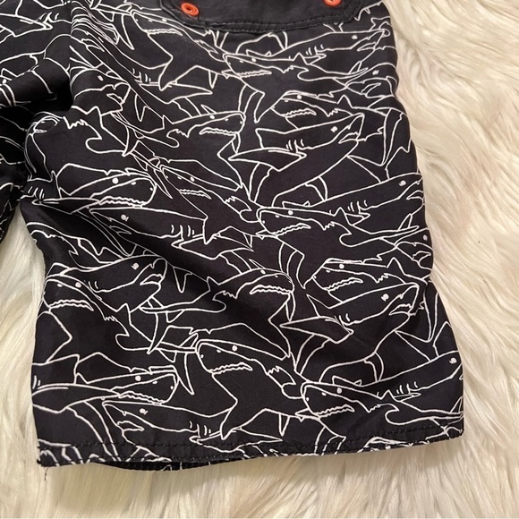 Old Navy Swim Trunks Black White Shark Print - Picture 9 of 11